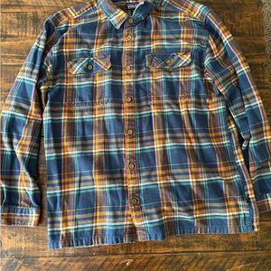 Patagonia Blue and Orange Casual Button Down Shirt
